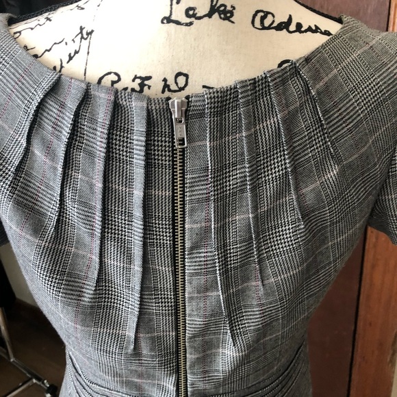 Manoukian Plaid Dress Pleat Detail On Bodice - Picture 3 of 6